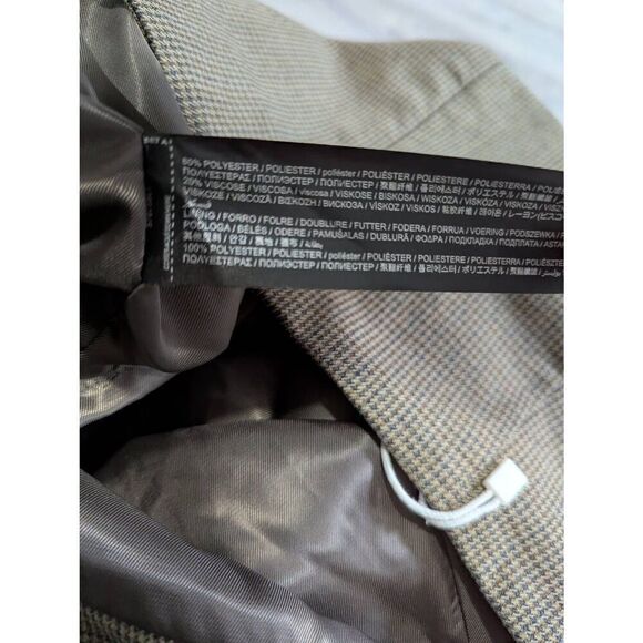 MNG houndstooth brown A-line mini skirt Medium - Picture 5 of 7